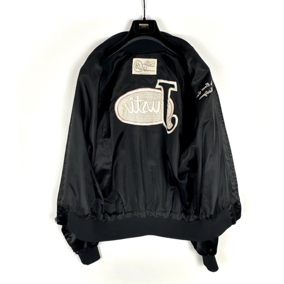 Vintage Men's Justin Boot Co. Bw Westernwear’ Silky Black  Bomber Jacket • M - Picture 8 of 10